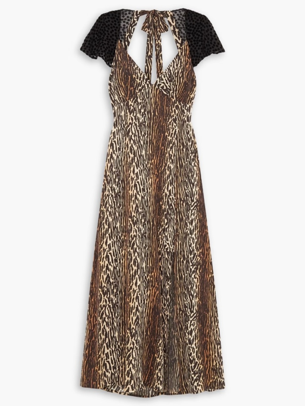 RIXO
Angelina cutout flocked leopard-print silk-crepe midi dress UK 10